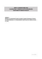 Appel à candidatures ANAP 2015 - Valorisation / cession d'actifs immobiliers sanitaires et médico-sociaux - Modèle de Convention