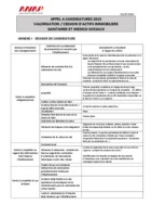 Appel à candidatures ANAP 2015 - Valorisation / cession d'actifs immobiliers sanitaires et médico-sociaux - Dossier de Candidature