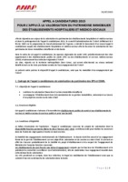 Appel à candidatures ANAP 2015 - Valorisation / cession d'actifs immobiliers sanitaires et médico-sociaux - Appel à Candidature