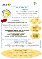 Opération Aimez vos dents  2014 - SYNERPA - UFSBD - du 7 au 25 avril 2014 - Programme et Bulletin d'Inscription