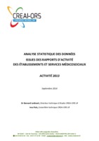 Analyse statistique des données issues des rapports d'activité des ESMS - Activité 2013 - Septembre 2014