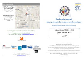 Parler du travail pour prévenir les risques psychosociaux - Séminaire de restitution - 5 mars 2015 - Programme & Bulletin d'inscription