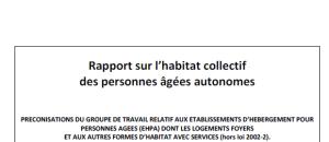 Remise du rapport « l'habitat collectif pour les personnes âgées autonomes »