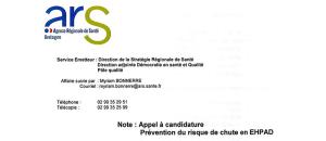 Appel à projet de l'ARS de Bretagne « Prévention du risque de chute en EHPAD »