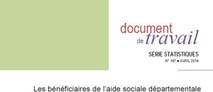 Publication DREES - Document de Travail - Série Statistiques - n°187 - Avril 2014